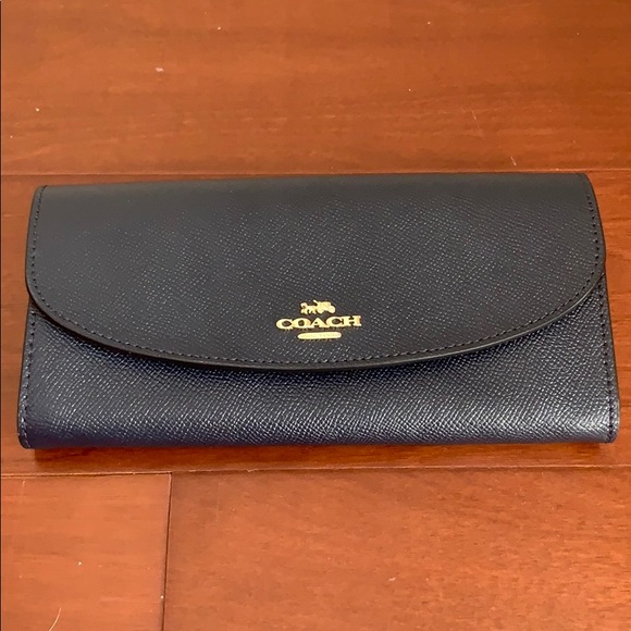 Coach Handbags - [NWT] Coach Navy Blue Envelope Wallet